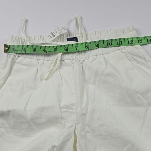 J. Crew Factory -164 Linen-cotton blend drawstring pant white Women's 00 - Picture 6 of 10